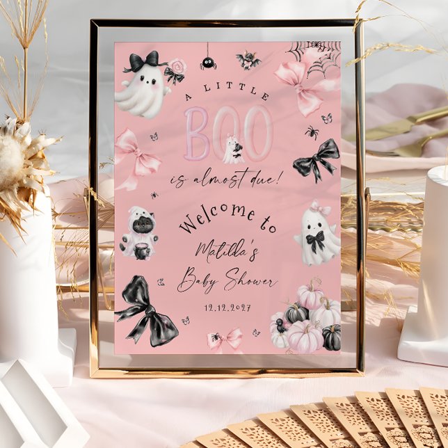 Poster Petit Boo Halloween Baby shower fille Bienvenue (Créateur téléchargé)