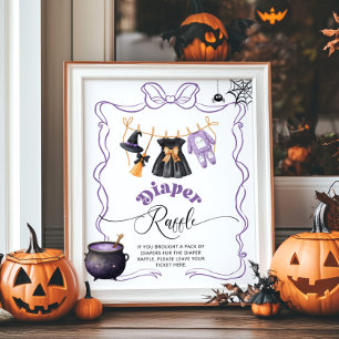 Poster Petit Boo Halloween tombole diaper violet tombole