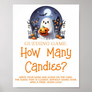 Poster Petit Boo Neutral Baby shower Guesser Jeu Signe