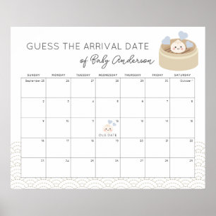 Poster Petit calendrier de devinette de date d'échéance D