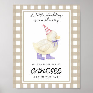 Poster Petit canard - devinez combien de bonbons