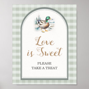 Poster Petit Canard En vichy Baby shower L'amour est doux