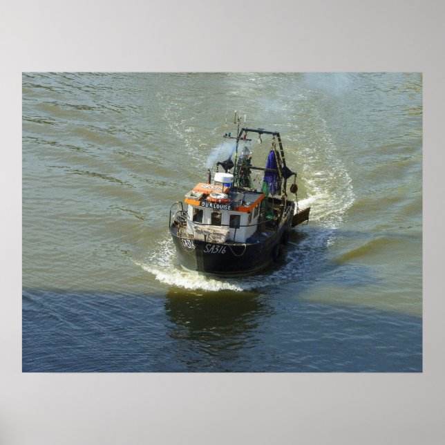Poster Petit chalutier, port de Cardiff Bay (Devant)