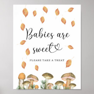Poster petit champignon - les bébés sont doux