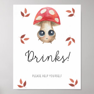 Poster Petit champignon mignon - Boissons
