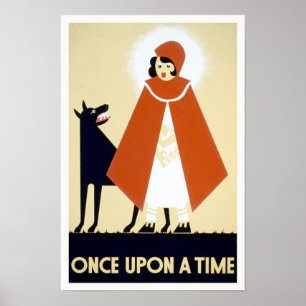 Poster Petit chaperon rouge, 1936. Art vintage