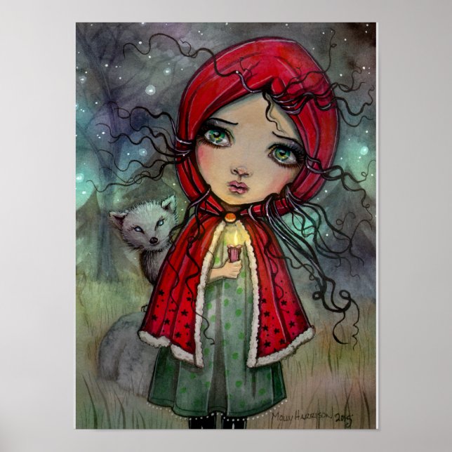 Poster Petit chaperon rouge Gros oeil bébé poupée art (Devant)