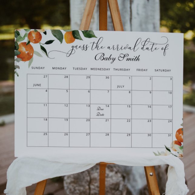 Poster Petit chéri Calendrier de devinette de date prévue (Créateur téléchargé)