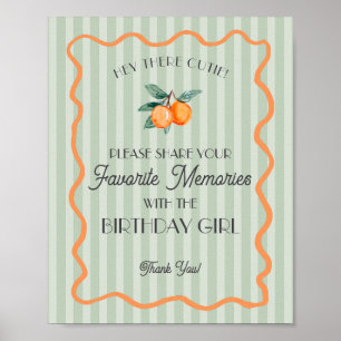 Poster Petit Citron Mignon Vert Souvenir Préféré Annivers