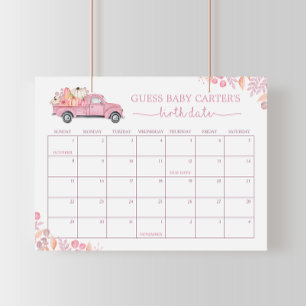 Poster Petit Citrouille Baby Date d'échéance Calendrier J