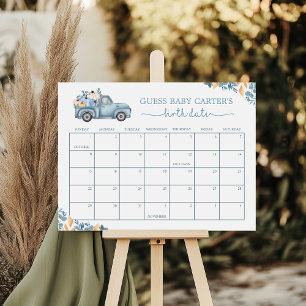 Poster Petit Citrouille Baby Date d'échéance Calendrier J