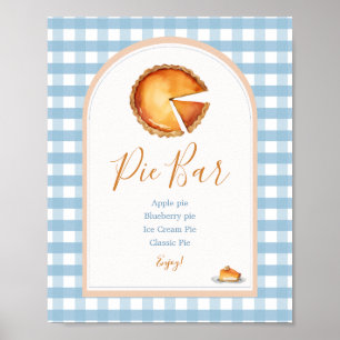 Poster Petit Citrouille Boho Blue En vichy Pie Bar