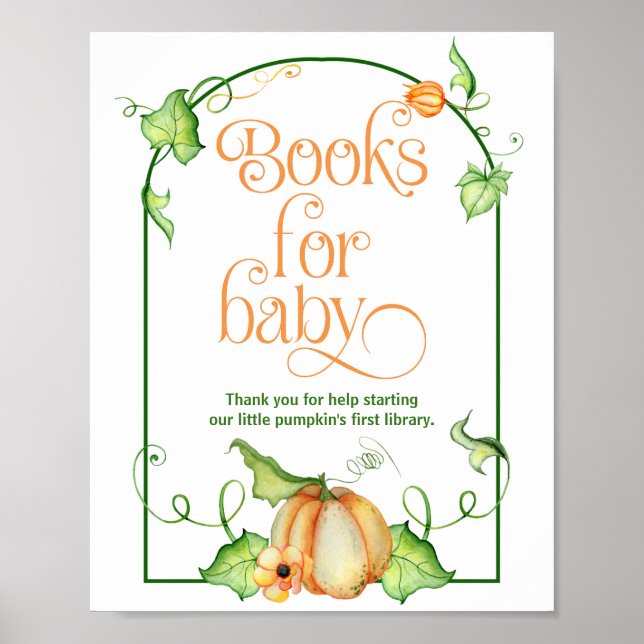 Poster Petit Citrouille Livres de douche pour bébé Pannea (Devant)