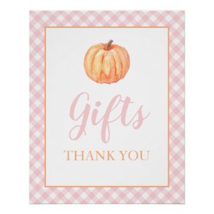 Poster Petit Citrouille Pastel Rose Cadeaux d'anniversair
