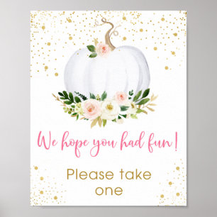Poster Petit Citrouille Rose or Anniversaire Favoriser Si