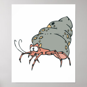 Poster petit crabe à herbe mignonne