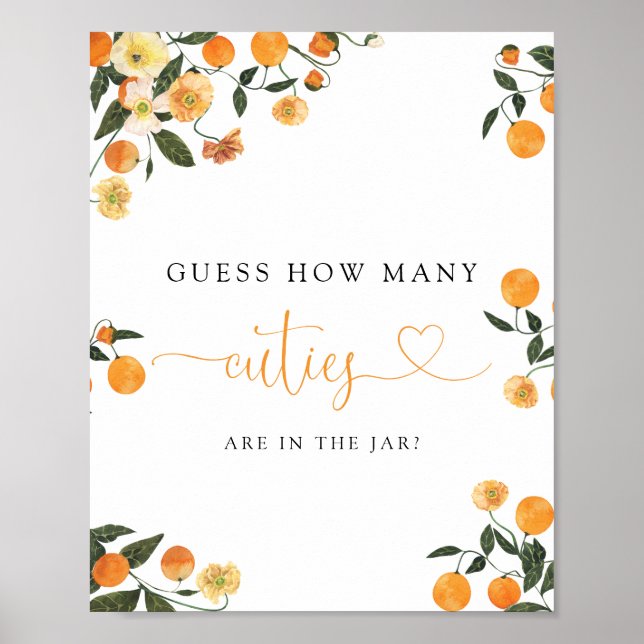 Poster Petit Cutie Orange Botanical Livres pour Baby Sign (Devant)
