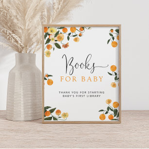 Poster Petit Cutie Orange Botanical Livres pour Baby Sign