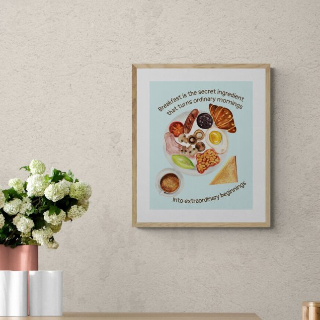 Poster Petit déjeuner amoureux nourriture citation cuisin (Breakfast)