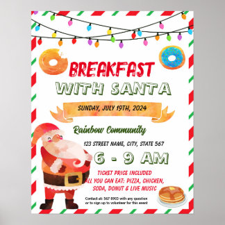 Poster Petit-déjeuner avec modèle de l'événement scolaire