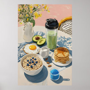 Poster Petit déjeuner sain gym Nourriture Cuisine Pancake