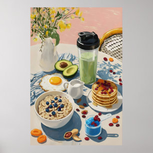 Poster Petit déjeuner sain gym Nourriture Cuisine Pancake