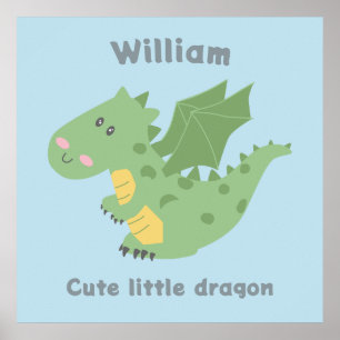 Poster Petit dragon mignon