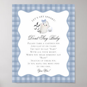Poster Petit Fantôme Bleu Pastel Ne Dis Pas Bébé Jeu