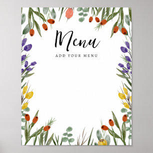 Poster Petit Fleur sauvage Sur Le Chemin Menu Automne