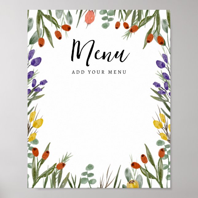 Poster Petit Fleur sauvage Sur Le Chemin Menu Automne (Devant)