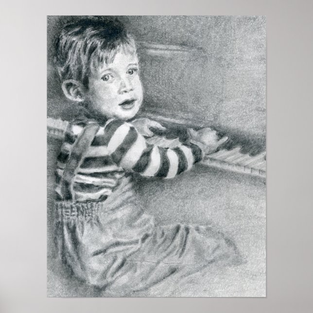 Poster Petit garçon au piano (Devant)