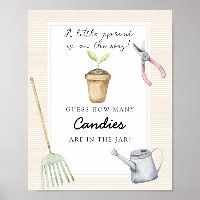 Poster Petit germe - devine combien de bonbons (Devant)