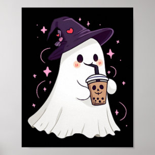 Poster Petit Ghost Ice Café Éffrayante saison mignonne Gh