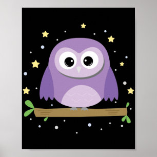 Poster Petit hibou la nuit