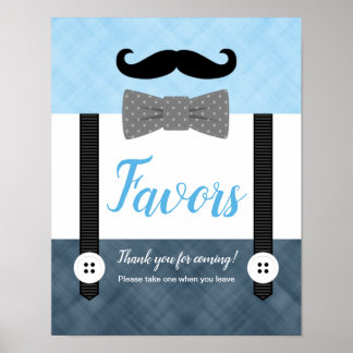 Poster Petit homme bleu marine garçon baby shower faveurs