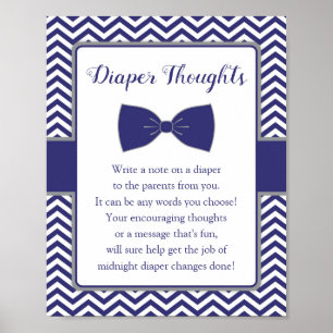 Poster Petit Homme Bow Cravate Baby shower de couches pen