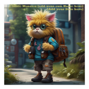 Poster Petit Imaginaire de Monster AI Art numérique d' Im