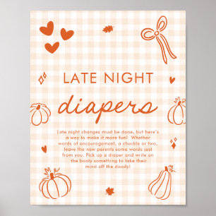 Poster Petit jeu de couche pour bébé Little Pumpkin Late