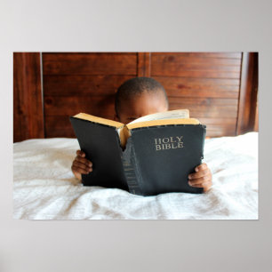Poster Petit lecteur de la Sainte Bible
