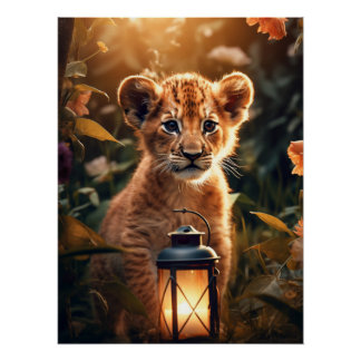 Poster Petit lion doux