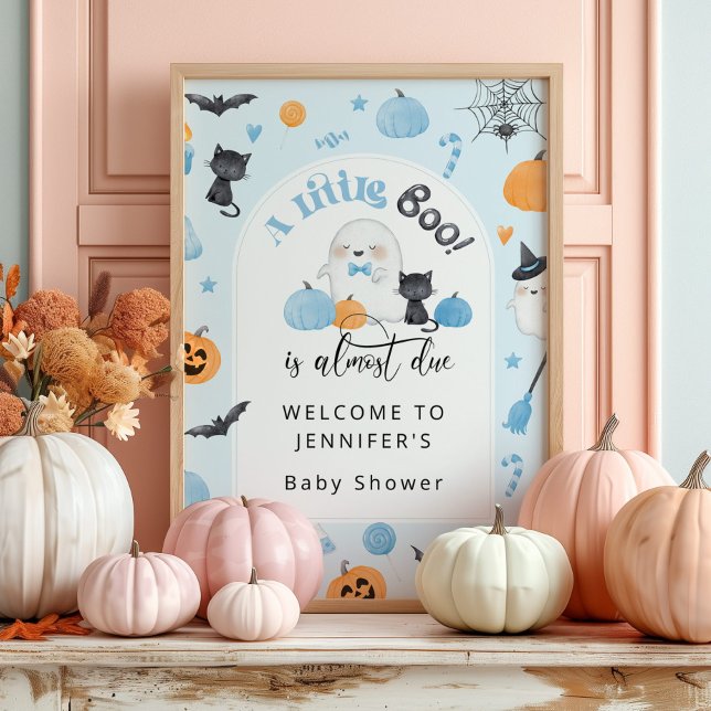 Poster Petit livre est presque dû baby shower bleu accuei (Créateur téléchargé)