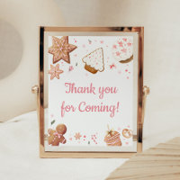 Petit Merci de biscuits rose de Noël pour venir