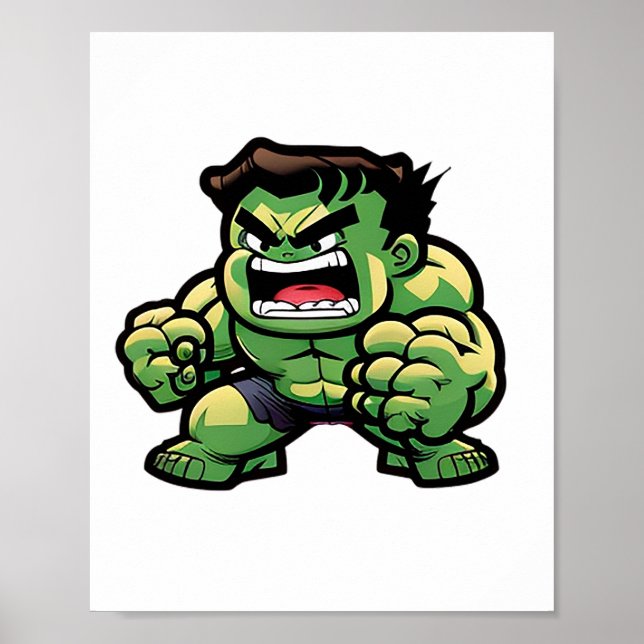Poster petit mignon personnage de bande dessinée en style (Devant)