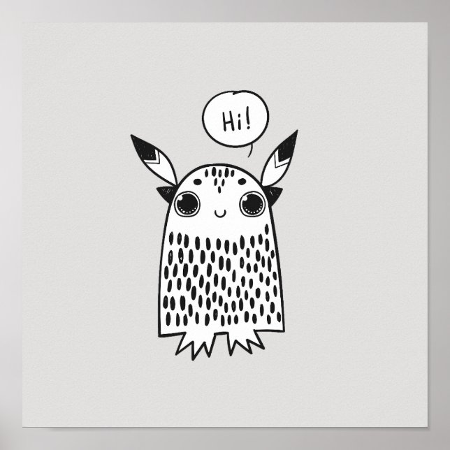 Poster Petit monstre mignon (Devant)