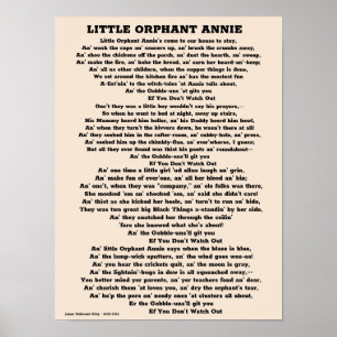 POSTER PETIT ORPHANT ANNIE POEM