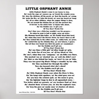 POSTER PETIT ORPHANT ANNIE POEM