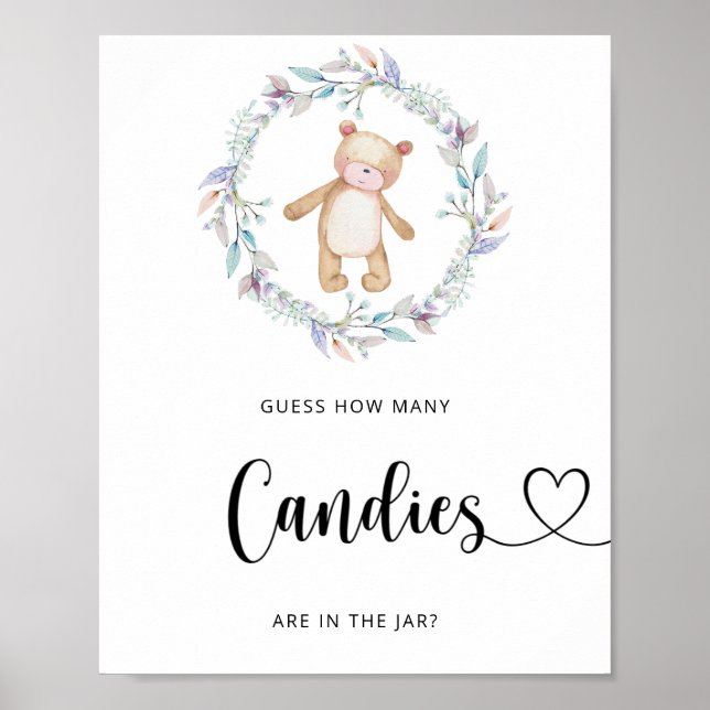 Poster Petit ours devinez combien de bonbons (Devant)