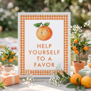 Poster Petit panneau de faveur en vichy pour Baby Shower 