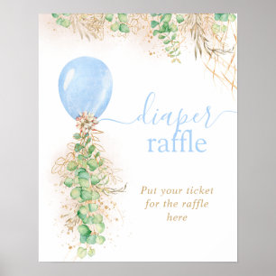 Poster Petit Parties scintillant d'or Eucalyptus Balloon 