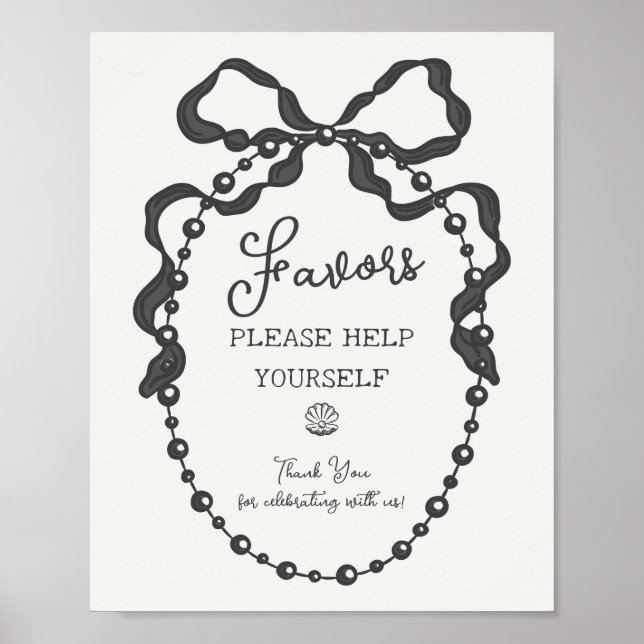 Poster Petit Pearl Black Coquette Bow Faveurs (Devant)